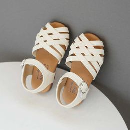 Sandals Sandals Summer Girls Beach Shoes Classic Black White Pink Roman Sandals Cut-outs Kids Baby Girl Shoes