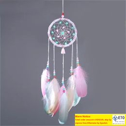 2018 Colourful Feather Wall Hanging Decoration Handmade Dream Catcher Car Pendant Gifts Home Decor