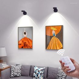 Wall Lamps Modern LED Background Closet Mural Light Free Installation Home Wireless RemoteControl For Indoor Decor Art Show