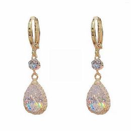 Hoop Earrings Jewellery For Women Set Super Flash Zircon Water Drop Exquisite Crystal Leopard Beaded