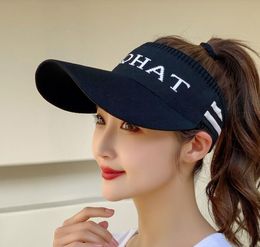 New Golf Women Empty Top Cap Corduroy Soft Fabric Sports Sun Visor Hats Empty Top Baseball Cap