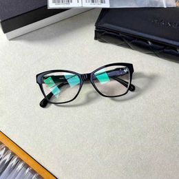 Top Luxury Designer Sunglasses 20% Off Small Fragrant Eye Frame Plate Glasses INS Style Plain Face Mirror Myopic Optical Lens