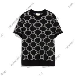 Summer Mens Tees Polos Men designer t shirt womens Letter print Short Sleeve JACQUARD KNIT T-Shirt cotton tshirt women t-shirts Street Casual Tshirts