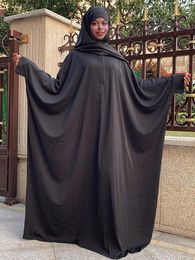 Ethnic Clothing Butterfly Abaya Ramadan Eid Muslim Prayer Clothes Women Zipper Front Jilbab Islamic Outfit Dubai Abayas Khimar Hijab Dress