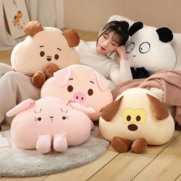 Soft Adorable Cloud Pillow Plush Toy Bear Powder Pig Powder Rabbit Panda Brown Dog Home Cute Pet Doll Sofa Cushion Nap Pi