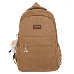 Backpack Unisex/both Sexes Backpacks Backprotection Decompression Wide Shoulder Strap Student Bag Large Capacity Corduroy