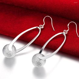 Dangle Earrings High Quality 2023 Fashion 925 Sterling Silver Round Bead Ball Drop Woman Female Wedding Engagement Jewellery