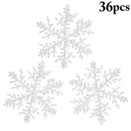 Christmas Decorations 36pcs 11cm Artificial Snowflake Tree Decor Snow Fake Snowflakes For Home