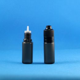 perfume bottle 10ml PE Plastic Squeezable Dropper BLACK Bottles Tamper Evidence & Child Proof Cap Separable Tips 100 Sets