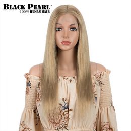 Black Pearl Honey Blonde Human Hair Brazilian Straight Lace Front Wig Straight Closure Blonde Bob Closure Wig