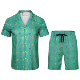 Men's Designer shirt Men Hawaii Floral Letter Print Beach Shirts Bowling Casual Shirts Mens Casual T-Shirts