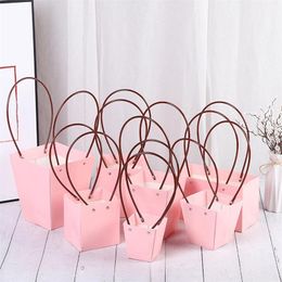 PVC Paper Gift Bags for Flower Bouquet PVC Gift Box Jewellery Packaging Flower Basket Handy Flower Bags