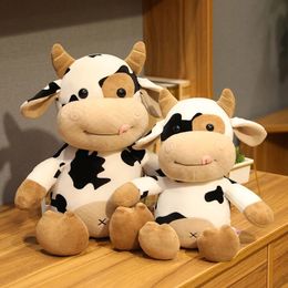 Plush Dolls 1pc 3065CM Cute Cattle Toy Stuffed Kawaii Milk Cow Soft Animals Doll Pillow For Kids Girls Nice Birthday Wedding Gifts 230329