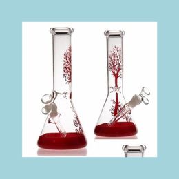 Accessories Red Tree Glass Bong Hookah Water Pipes Beaker Recycler 11 Inch Bongs Dab Rig Oil Burner Ash Catcher Bubbler 14Mm Bowl Dr Dhla0