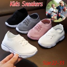 Athletic Outdoor Baby Sneakers Infant Shoes Fashion Children's Flat Shoes Baby Kids Girls Shoes Stretch Breathable Mesh Sports Running Shoes W0329