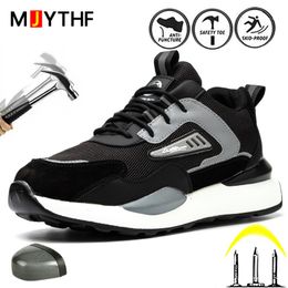 Dress Shoes MJYTHF Men Work Safety Boots With Steel Head Cap Sneakers Indestructible Antipuncture Plus Size 49 230329