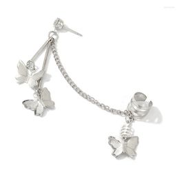 Backs Earrings For Creative Cuff Earring Chain Women Ear Studs Butterfly Wrap Clip On Crawler Dangling J