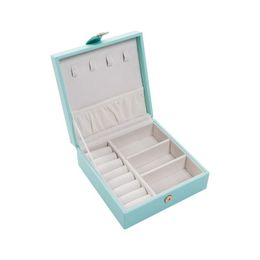 Storage Boxes Leather Jewellery Box Organiser Necklace Bracelet Earring Case Holder Gift Portable Travel Ornaments & Bins