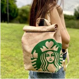 Backpack 2022 New Fashion McDonald's x Starbucks Remake Campus Universal Student Large Capacity Schoolbag T230329