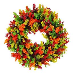 Decorative Flowers Wreaths Artificial Eucalyptus Simulation Leaf Colourful For Easter Fireplace Or Front Door 2 P230310