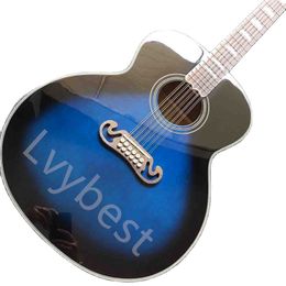 Lvybest Custom Solid Spruce Top 43" Inch 12 Strings Maple Back Side and Fingerboard Acoustic Guitar