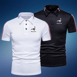 Mens Polos Spring Autumn Polo Shirts Long Sleeve Business Casual Tops Lapel Pullover TShirts 230329