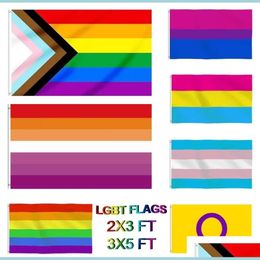 Banner Flags Gay Flag 90X150Cm Rainbow Things Pride Biual Lesbian Panual Lgbt Accessories Drop Delivery Home Garden Festive Party Sup Dhbo0