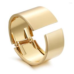 Bangle Arrivals Square Metal Statement Women Bracelet Gold Or Silver Plating Polished Cuff Vintage Costume Jewelry Wholesale