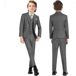 Men's Suits Spring Big Boys Top Quality Plaid Wedding Suit Teenager Kid Formal Tuxedo Children Blazer Party Performance Costume