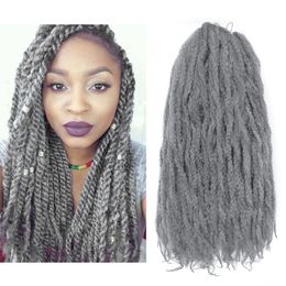 Curly Braiding Marley Afro Kinky Hair Gray Soft Crochet Hair Synthetic Extensions Bulk Twist Hair