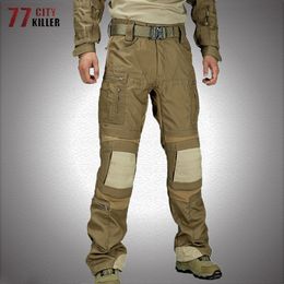 Men's Pants Tactical Cargo Pants Mens Outdoor Wear-resisting Waterproof Military Pants Casual Multi-pocket 3D Cut Combat Trousers Male P40 230329