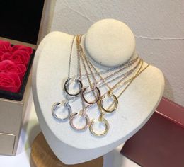 Luxus Designer Diamant Halskette Anhänger Edelstahl für Frauen Hochzeit Halsketten Schmuck
