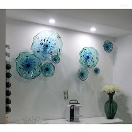 Wall Lamps Interior Design Art Hand Blown Glass Plate Murano Sconce For Living Room