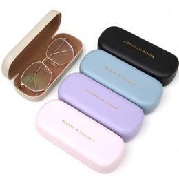 Sunglasses Cases Bags LNFCXI High Quality Retro Black PU Leather Reading Glasses Case Box Simple Hard Eyeglasses Protector Sunglasses Storage Case J230328