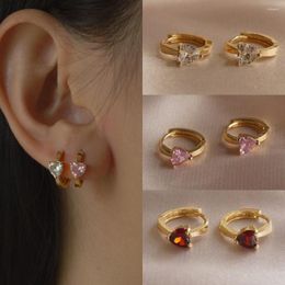 Hoop Earrings Exquisite French Light Luxury Love Zircon Ear Buckles Women's Fashion Elegant Cartilage