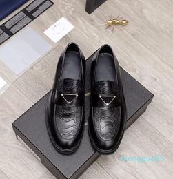 Hombres triple mocasines de cuero cepillado negro zapatos de vestir Penny Oxfords Bridegroom Barco zapatillas para hombres Fiesta de boda de negocios