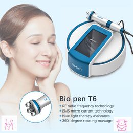 RF Equipment 5 levles 1 MHz Bio Pen T6 Electric Massage Partition skin care & Massage lifting Electric Skin Lifting Blue Light EMS Wrinkle Reduction Skin Tightening