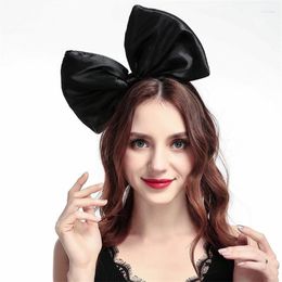 Hair Accessories Oversized Band Bow Headbands Fabric Headdress For Women And Girls Party Cosplay (Red)