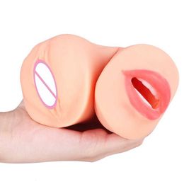Massagegerät Sexspielzeug Masturbator E80 Doppelspitze umgekehrte Form S-förmige Nase männliche Flugzeugtasse Erwachsene liefert Dose
