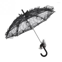 Umbrellas Vintage Black Colour Lace Umbrella Parasol For Lady Women Wedding Party Pography Decor Prop Decoration