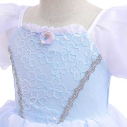 Girl's Dresses Cinderella Costume Girls COS Cosplay Dress Up Clothes for Girls Christmas Halloween Party Costume Kid Birthday Gown Vestido