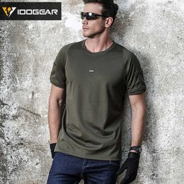 Men's Tracksuits IDOGEAR Tactical Shirt Short Sleeve Top Round Neck T-Shirt Fast Dry Airsoft Summer Outdoor Sports 3106 W0329