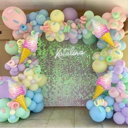 Other Event Party Supplies Cute Ice Cream Theme Macaron Balloon Garland Arch Set Happy Birthday Party Decor Balloons Girls Baby Shower Decor Baloon Ballon 230329