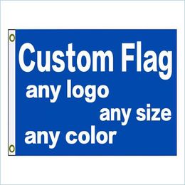 Banner Flags Custom 3X5Ft Print Flag With Your Design Logo For Oem Diy Direct Drop Delivery Home Garden Festive Party Supplies Dhqrx