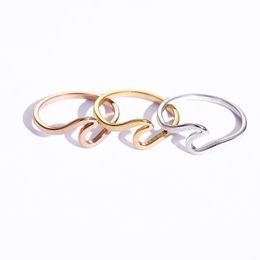 Fashion Simple Design Sea Wave Rings Ocean Surf Stainless Steel Rose Gold Silver Colour Finger Jewellery Rings for Women Surfer Gift