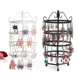Jewelry Pouches 144 Holes 4 Tiers Round Rotatable Display Earring Women Stand Rack Jewellery Organizer Joyeros Organizador De Joyas#38