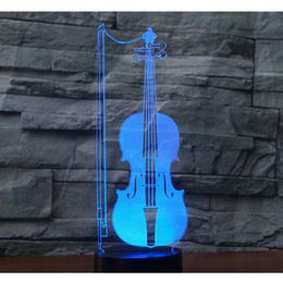 Night Lights D LED Light Cello Violoncello Music With 7 Colours For Home Decoration Lamp Amazing Visualisation Musical Instrument