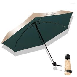 Umbrellas Pocket Uv Protection Folding Umbrella Woman Man Water Resistant Mini Wedding Ombrello Tascabile Gift Female SY50RU