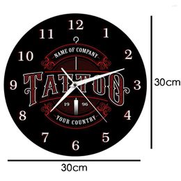 Wall Clocks Tattoo Custom Name Modern Black Clock Human Body Part Vintage Decorative Time Art Decor