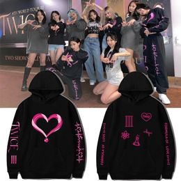 Womens Hoodies Sweatshirts Kpop twice hoodie 4TH WORLD TOUR concert sweater for boys girls 230329